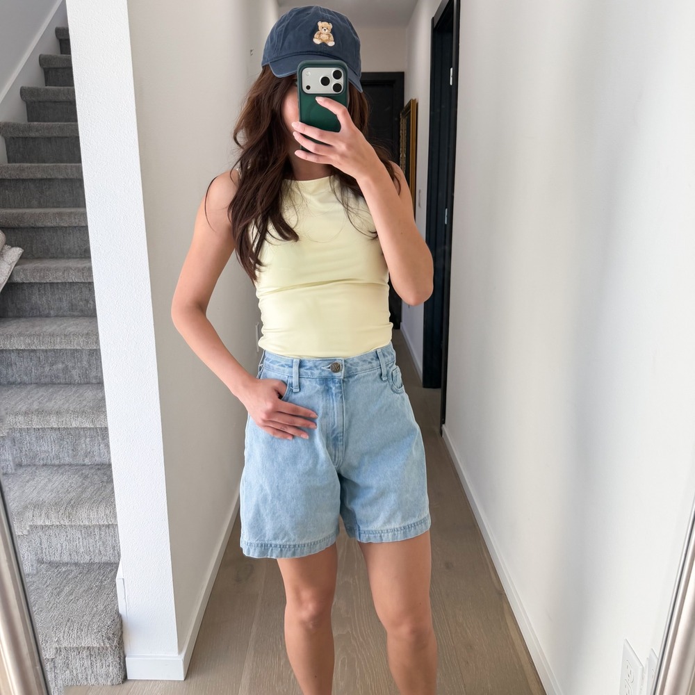 Lucy & Yak 100% Organic Cotton Jorts High Rise Jeans Boho 90s Denim Shorts 24